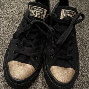 black & gold glitter converse